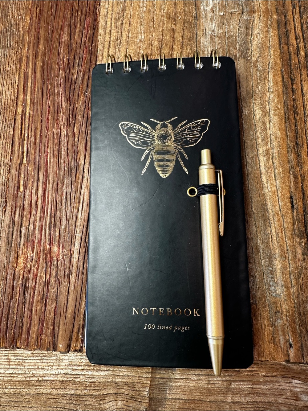 Fringe Studio Gold Pen with Black Elastic Loop - Magnetic Pocket Pen